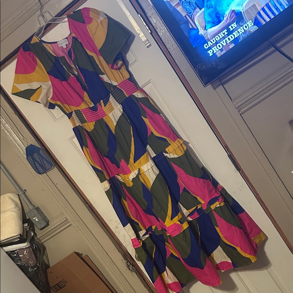 Sugarlips Vibrant Leaf Pattern Maxi Dress